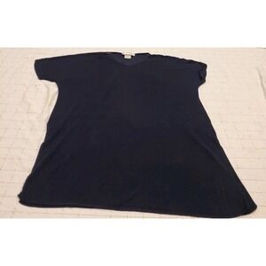 Max Mara LEISURE Size L Women's Knit Tunic Top  Boat Neck Dark Navy Relaxed Fit